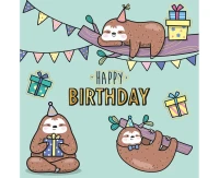 Greeting card KW Sloths,  1 pc