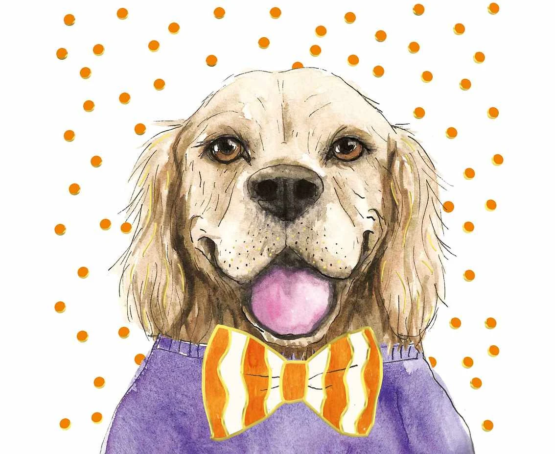 Greeting card KW Orange Dog,  1 pc