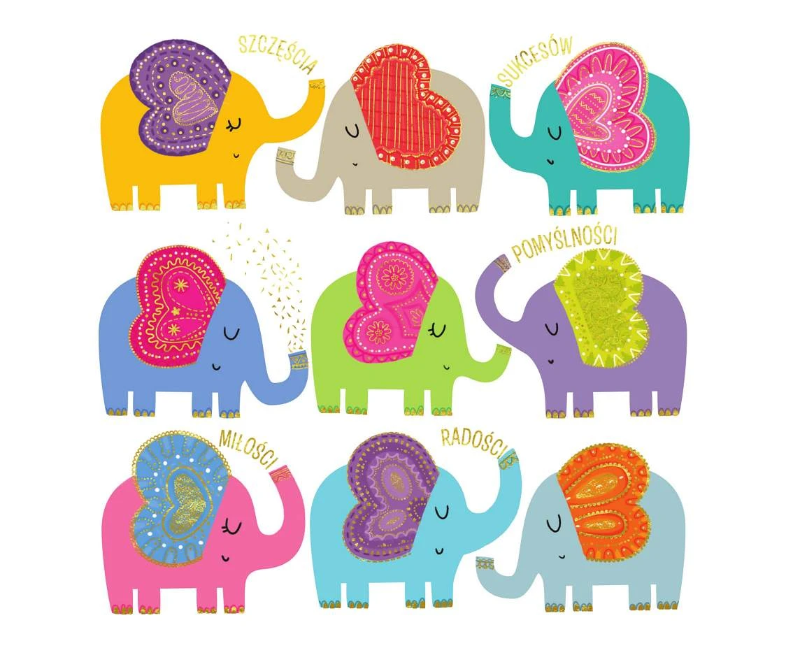 Greeting card KW ELEPHANT,  1 pc