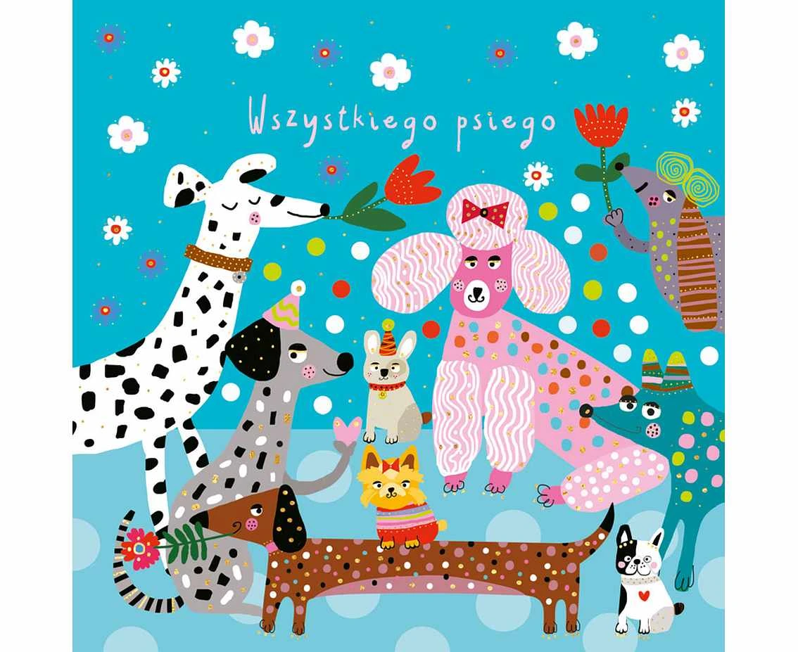 Greeting card KW dogs,  1 pc