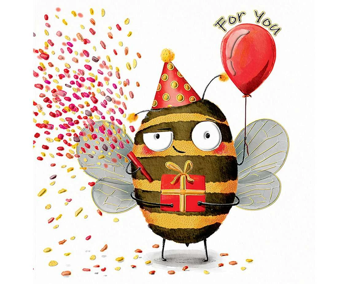 Greeting card KW BEE,  1 pc