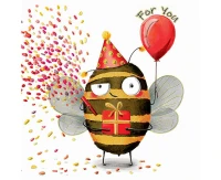 Greeting card KW BEE,  1 pc