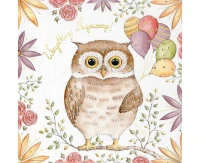 Greeting card KW owl,  1 pc EOL