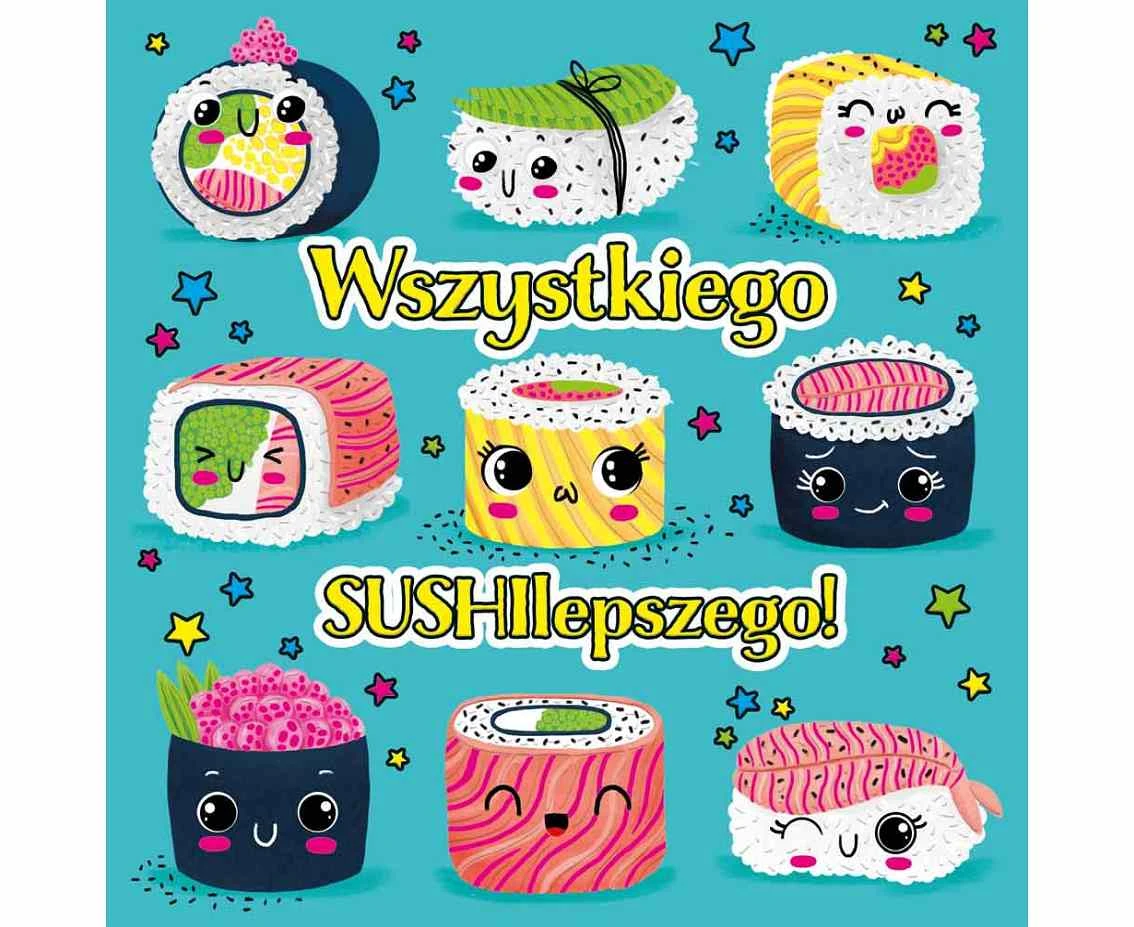 Greeting card KW sushi, 1 pc