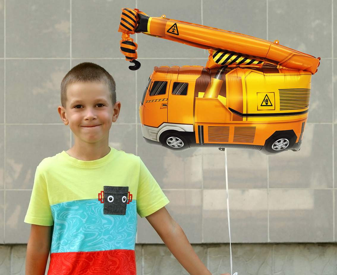 Crane Truck foil balloon, 65x45 cm
