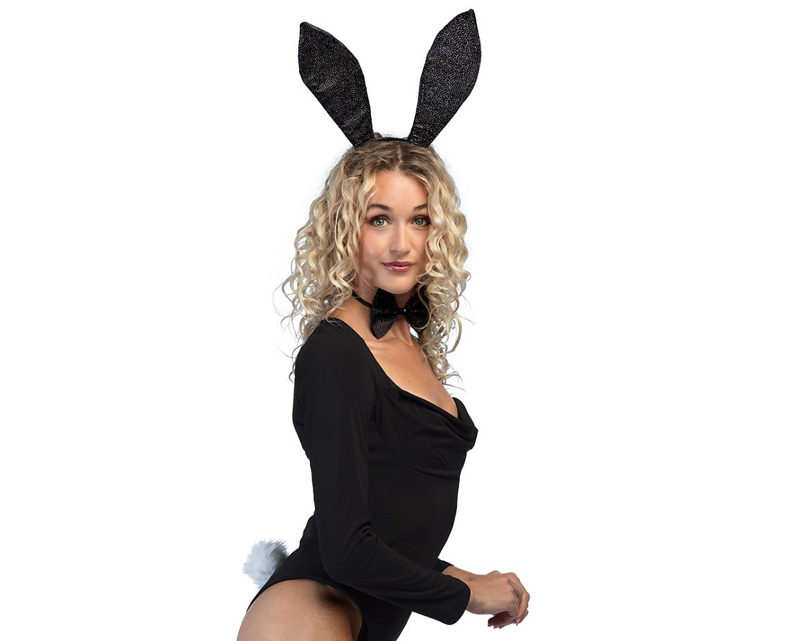 Set Sparkling Bunny black (diadem, bow tie and tail)
