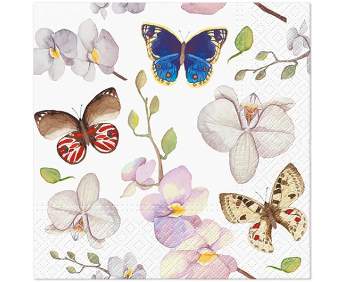 PAW napkins patterned Butterflies, Orchid 33x33 cm, 20 pcs.