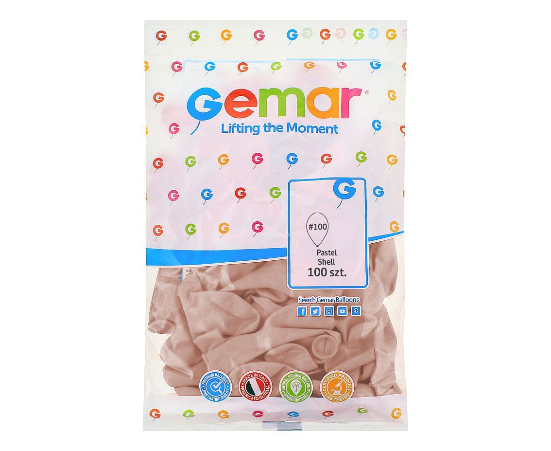 Balloons Gemar 10", pastel shell, 100pcs