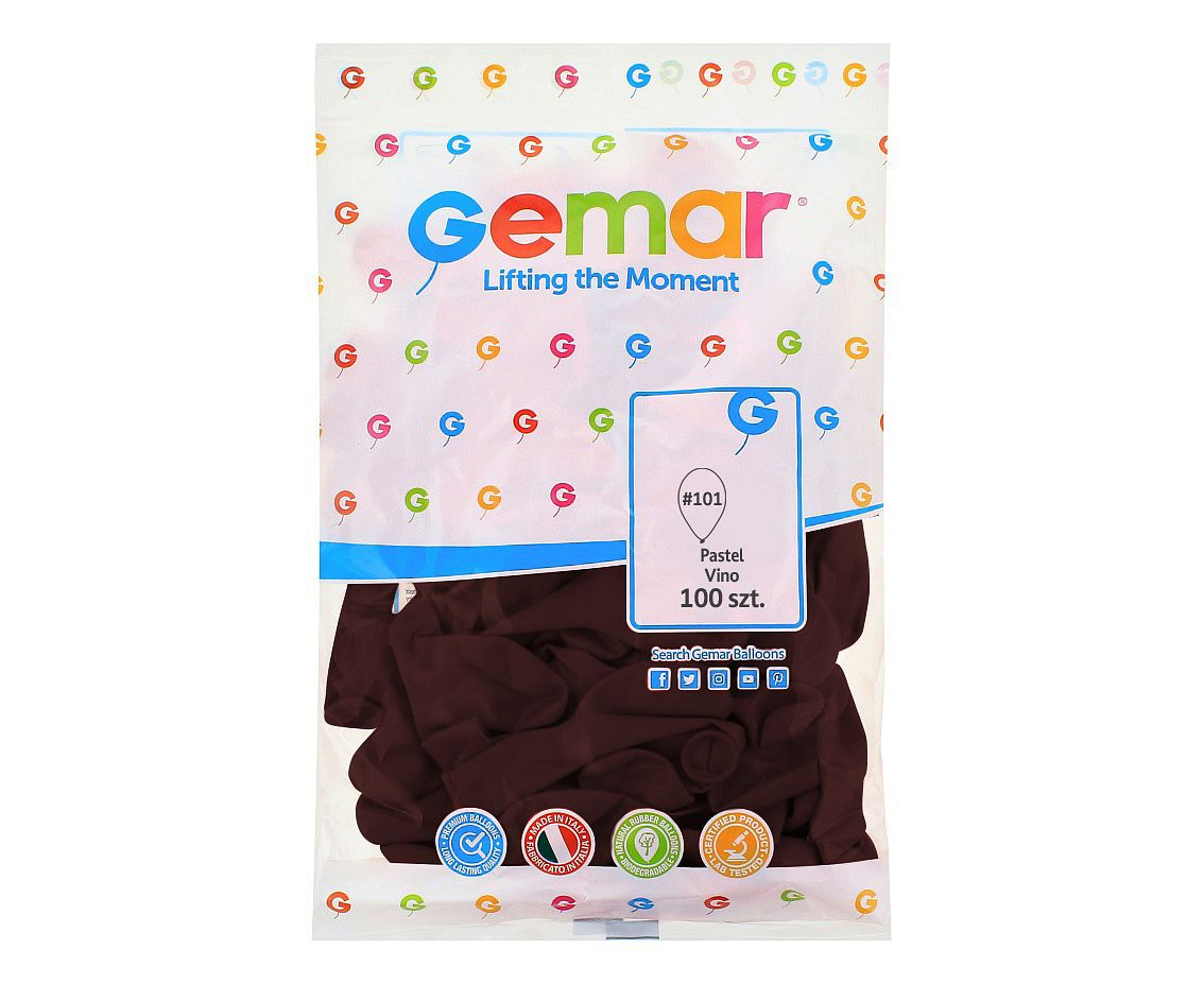 Balloons Gemar 10", pastel vino, 100pcs