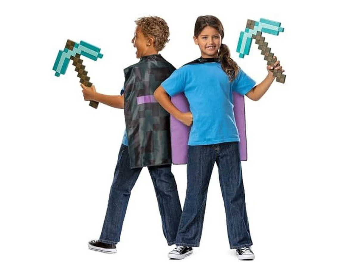 Minecraft set (license), ( pickaxe, cape), one size