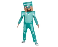 Costume Steve Diamond- Minecraft (license), size. M (7-8 year)