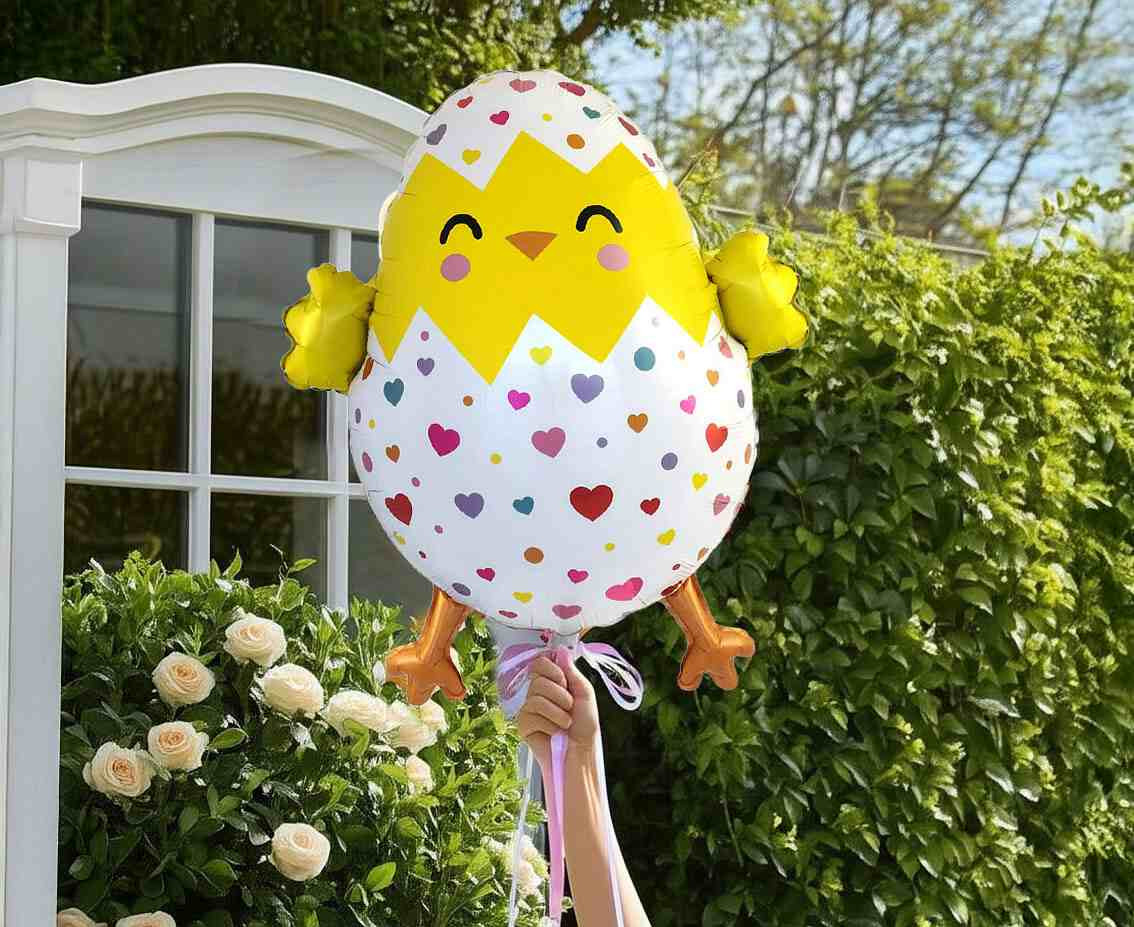 Foil balloon 24" FX - Happy Chicken,  unpacked (flat)