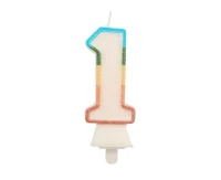 Digit candle "1", bio glitter, 8,5 cm