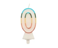 Digit candle "0", bio glitter, 8,5 cm