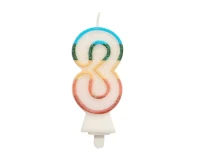 Digit candle "3", bio glitter, 8,5 cm
