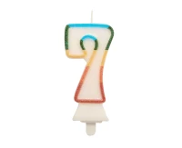Digit candle "7", bio glitter, 8,5 cm