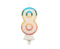 Digit candle "8", bio glitter, 8,5 cm