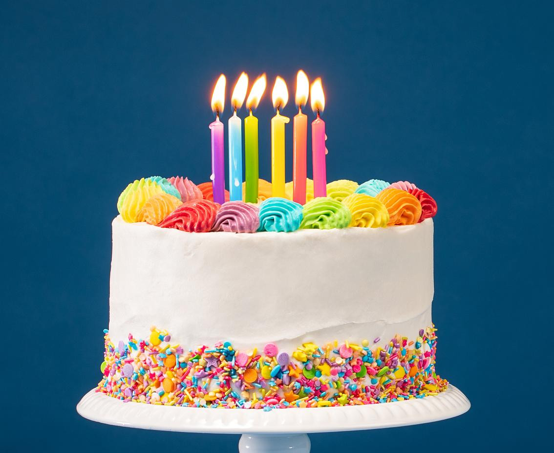 Birthday candles, standard colours, 6 cm, 24/24 pcs