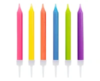 Birthday candles, standard colours, 6 cm, 24/24 pcs
