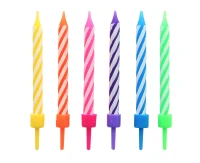 Birthday candles, with white belt, 6 cm, 24/24 pcs