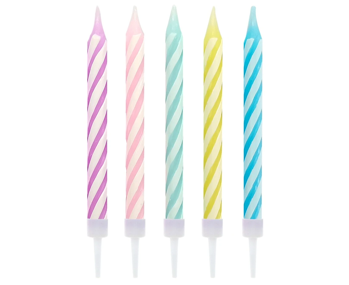Birthday candles, macaron colours, 6 cm, 24/24 pcs