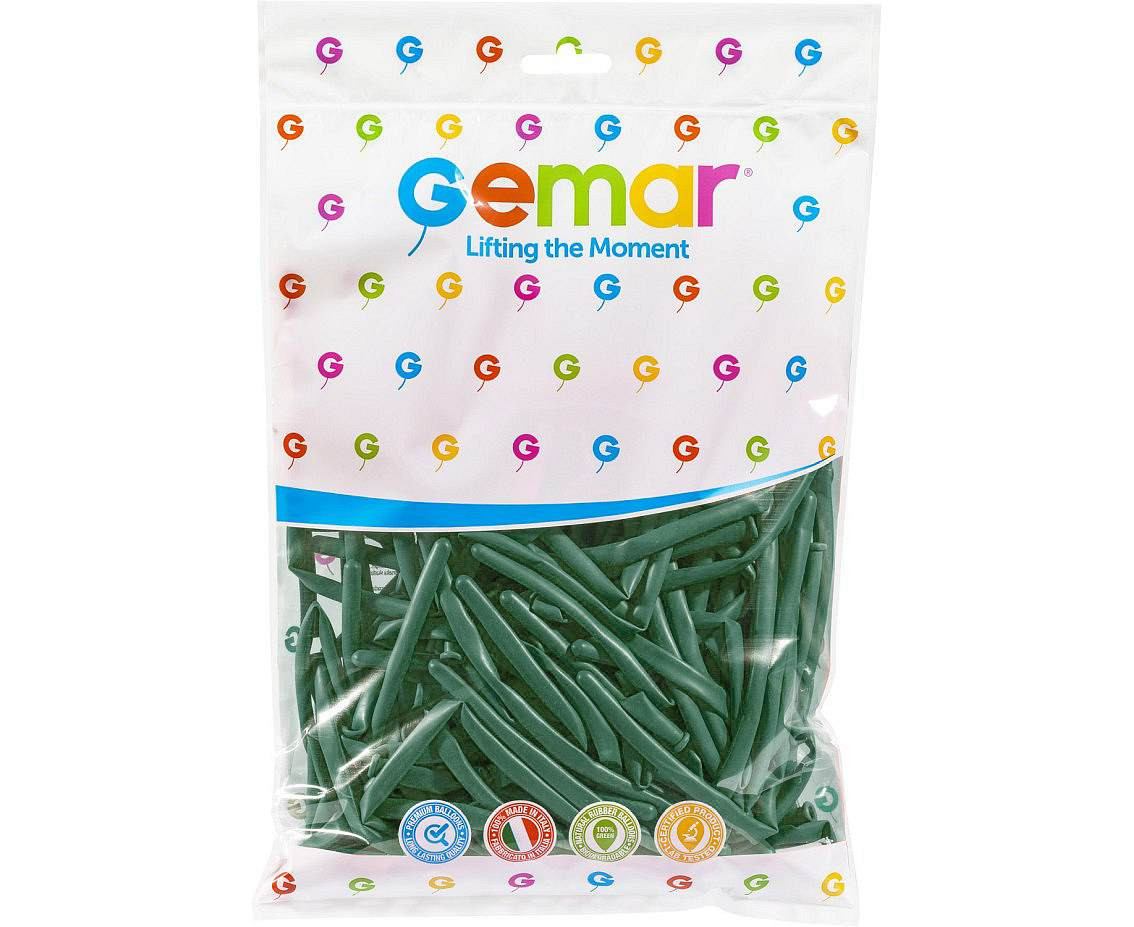 Balloons Gemar, modelling balloon, emerald green, 100pcs