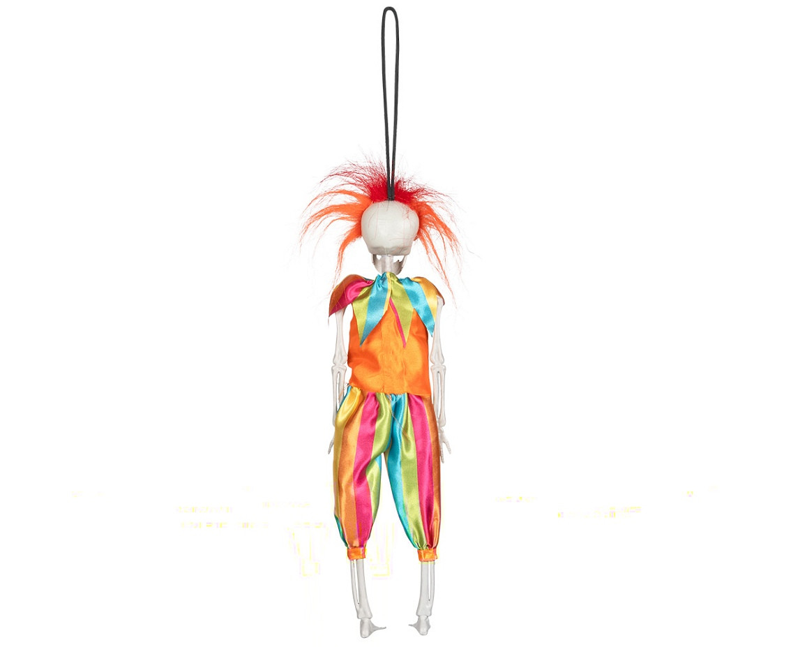 Skeleton clown hanging decoration, 80 cm