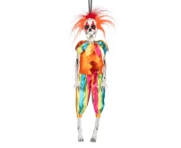 Skeleton clown hanging decoration, 80 cm