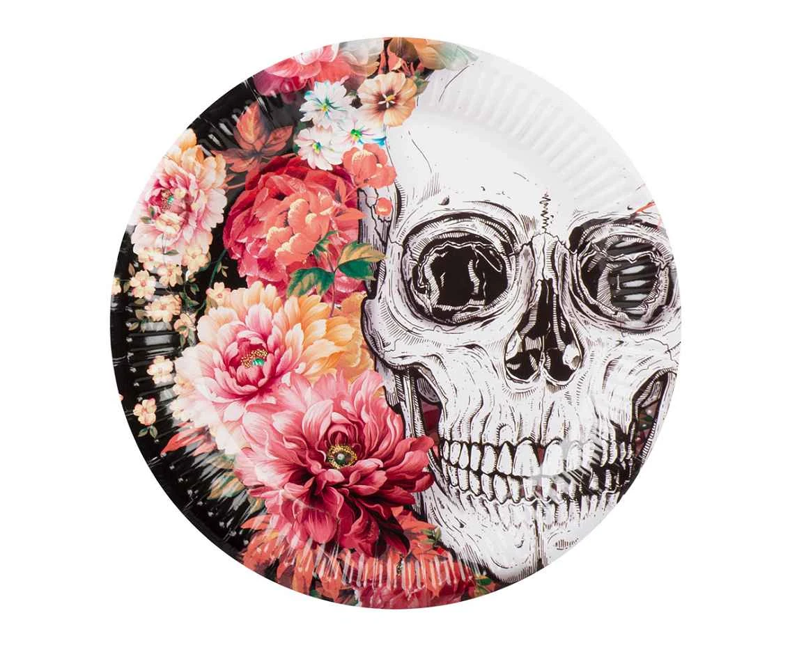 Paper plates Day of the dead 23 cm, 10 pcs