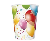 POLMAK Paper cups Birthday Balloons, 250 ml, 8 pcs