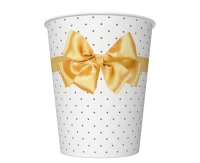 POLMAK Paper cups Golden Bow Elegance, 250 ml, 8 pcs
