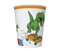 POLMAK Paper cups Crazy Dino, 250 ml, 8 pcs