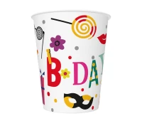 POLMAK Paper cups Funny B-day, 250 ml, 8 pcs