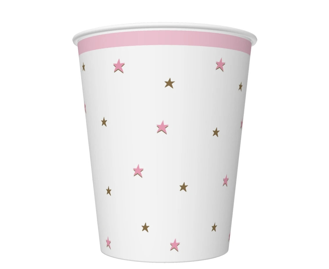 POLMAK Paper cups Baby Shower Pink, 250 ml, 8 pcs