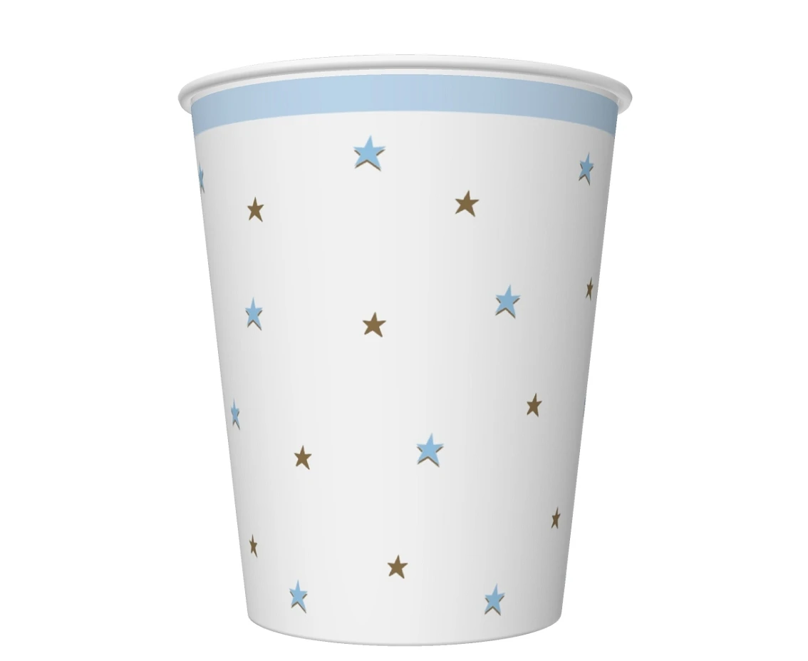 POLMAK Paper cups Baby Shower Blue, 250 ml, 8 pcs