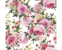 POLMAK Paper napkins Rose Twigs with Leaves and Flowers, 33x33 cm, 20 pcs