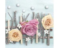 POLMAK Paper napkins Delicate Flowers Composition, 33x33 cm, 20 pcs