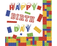 POLMAK Paper napkins Building Blocks Birthday, 33x33 cm, 20 pcs