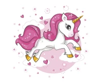 POLMAK Paper napkins Pink Heart Unicorn, 33x33 cm, 20 pcs