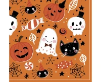 POLMAK Paper napkins Orange Halloween Booo, 33x33 cm, 20 pcs