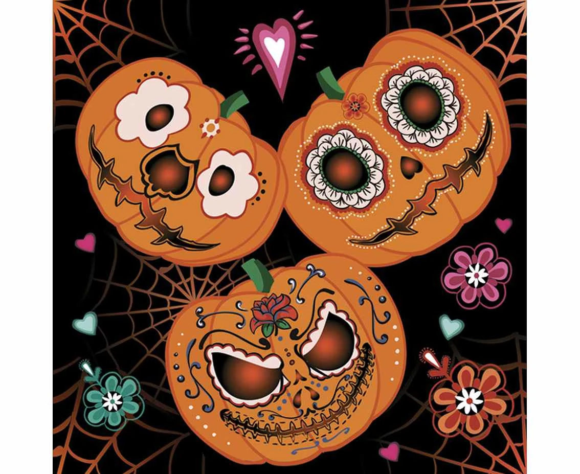 POLMAK Paper napkins Mexican Pumpkins, 33x33 cm, 20 pcs