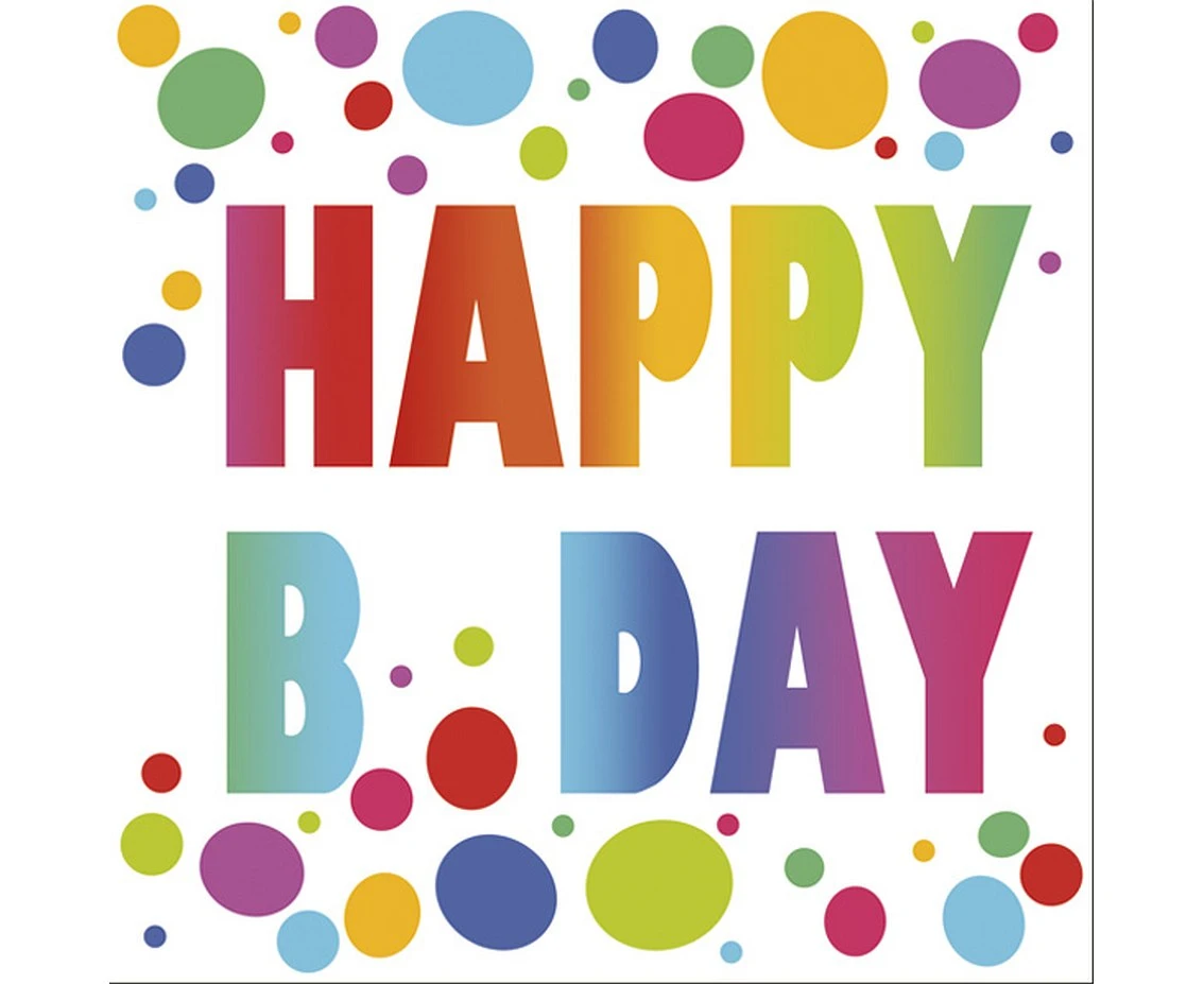 POLMAK Paper napkins Happy B’Day Dots, 33x33 cm, 20 pcs