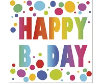 POLMAK Paper napkins Happy B’Day Dots, 33x33 cm, 20 pcs