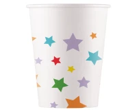 Multicolor Bright Stars paper cups, 200ml, 8 pcs.