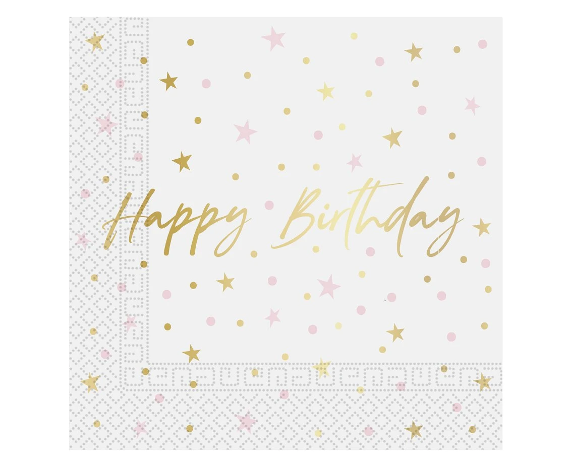 Paper napkins, Happy Birthday, 33x33cm, 20 pcs. EOL