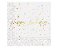 Paper napkins, Happy Birthday, 33x33cm, 20 pcs. EOL