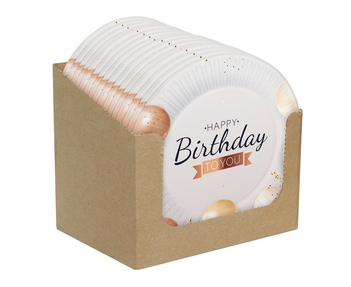 Paper plates Happy Birthday, 18 cm, 6 pcs.