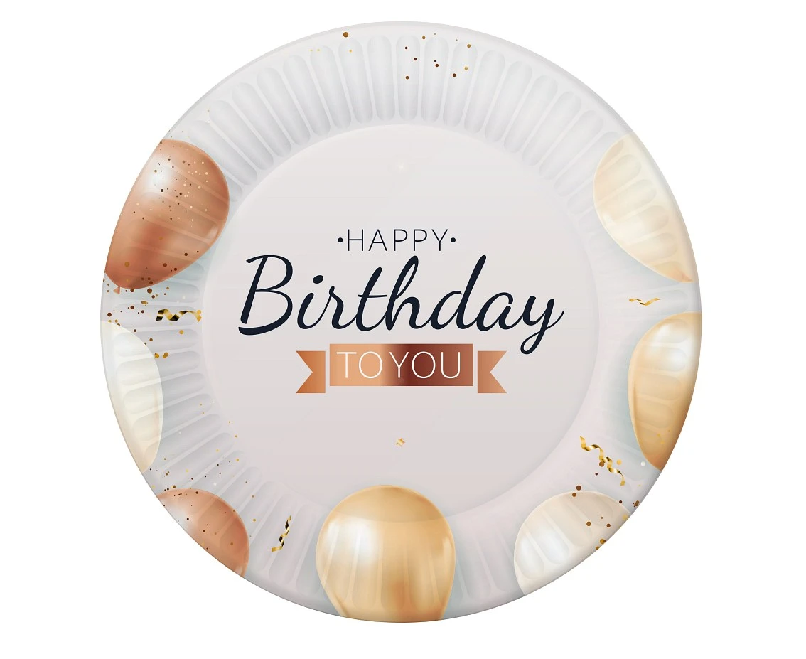 Paper plates Happy Birthday, 18 cm, 6 pcs.