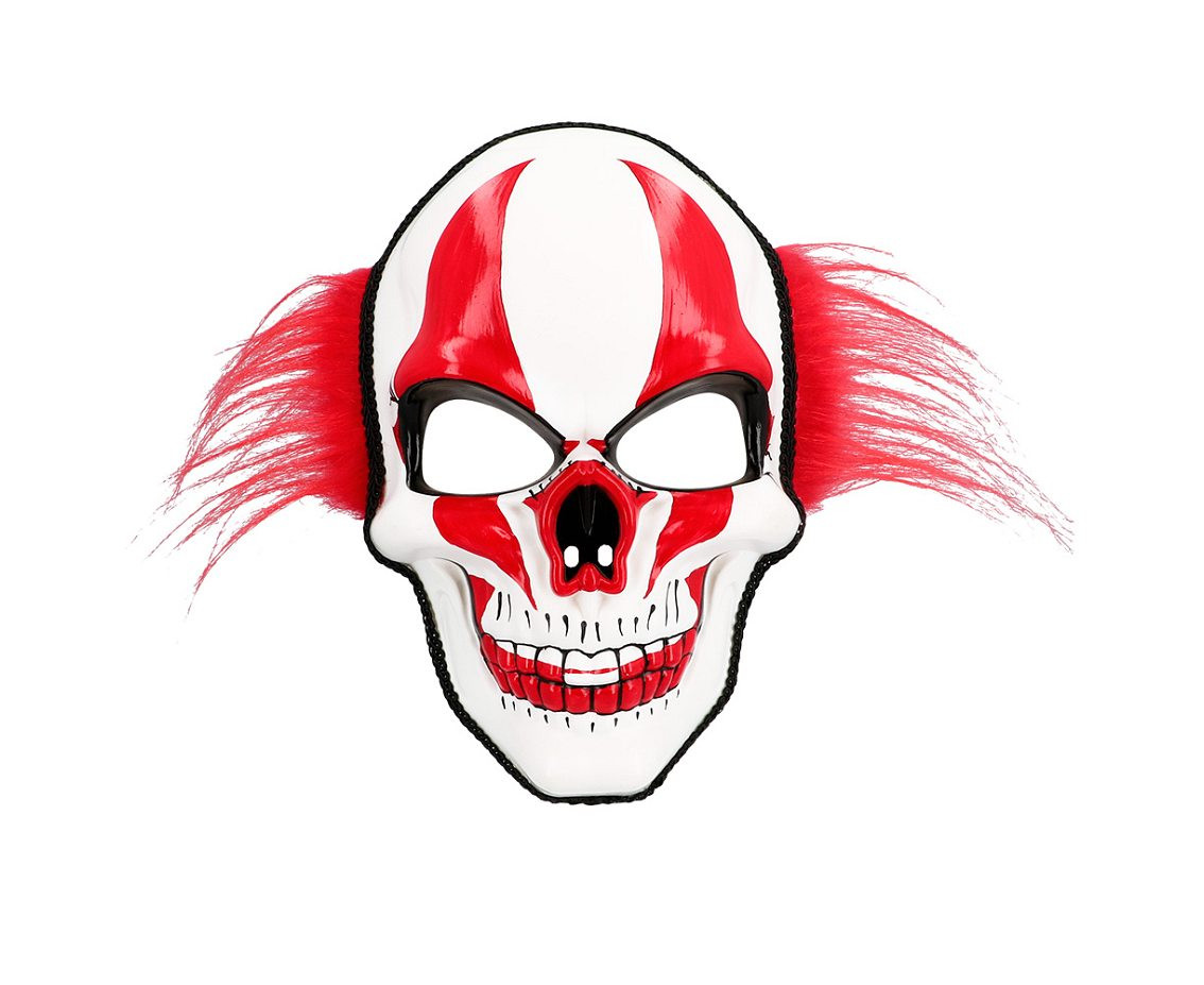Plastic Mask with hair- Evil Clown