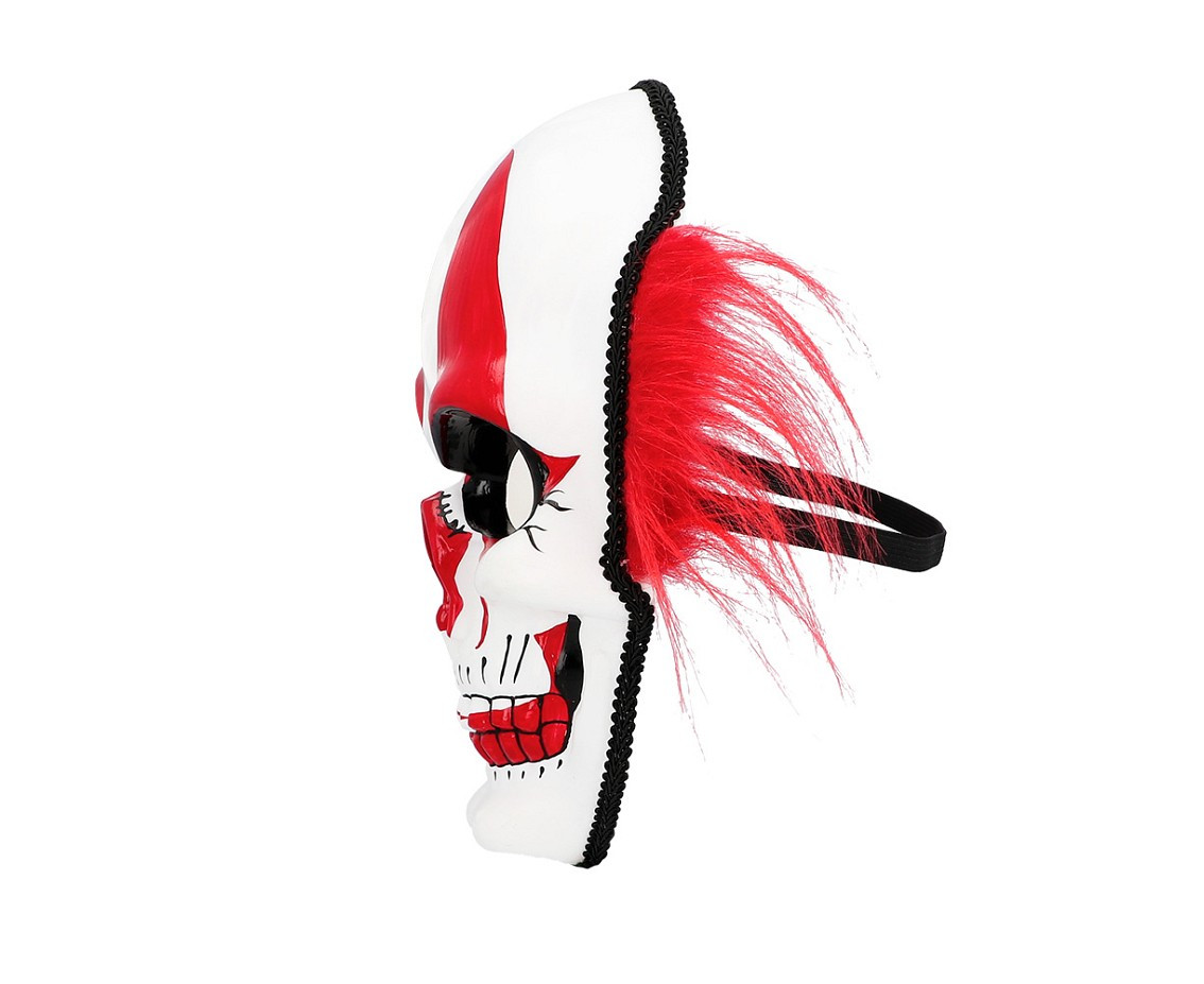 Plastic Mask with hair- Evil Clown
